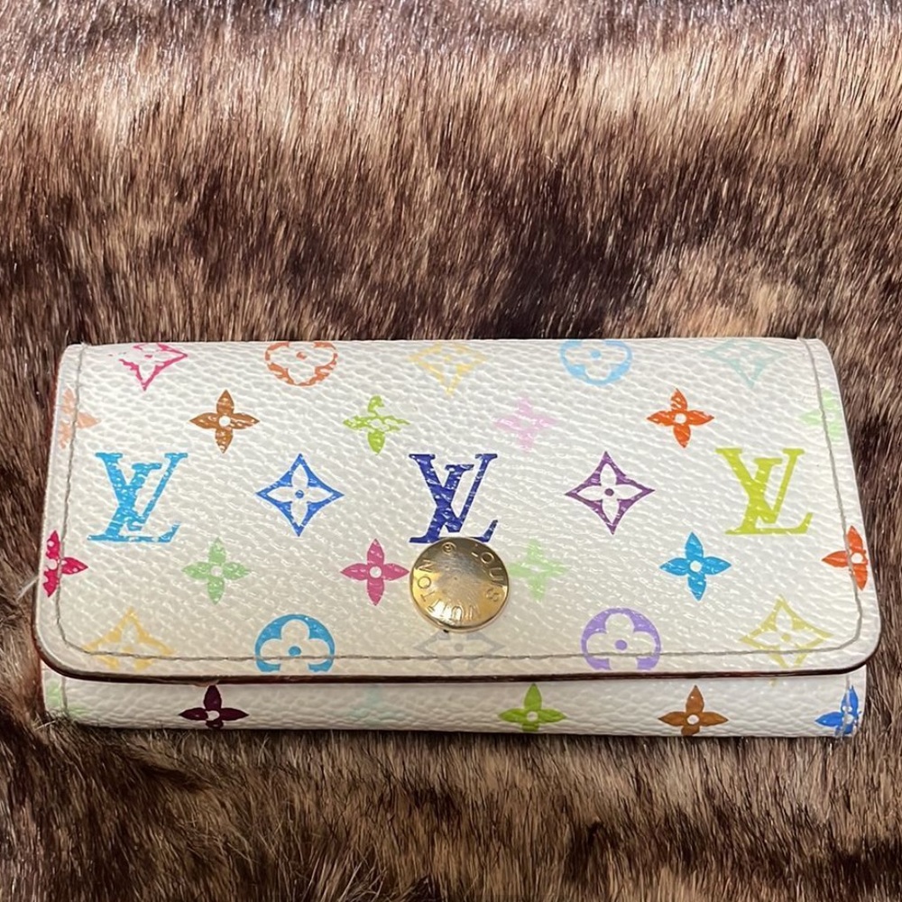 Louis Vuitton White Murakami Key Cles / Key Holder